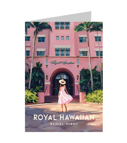 Greeting Card "Royal Hawaiian, Oahu" Hawaii Travel Art