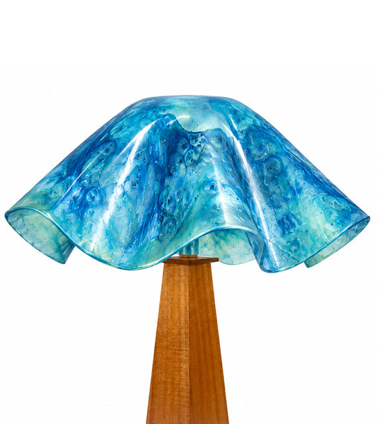 Blue Resin Lampshade for Desk Lamp by Julie Scheyer