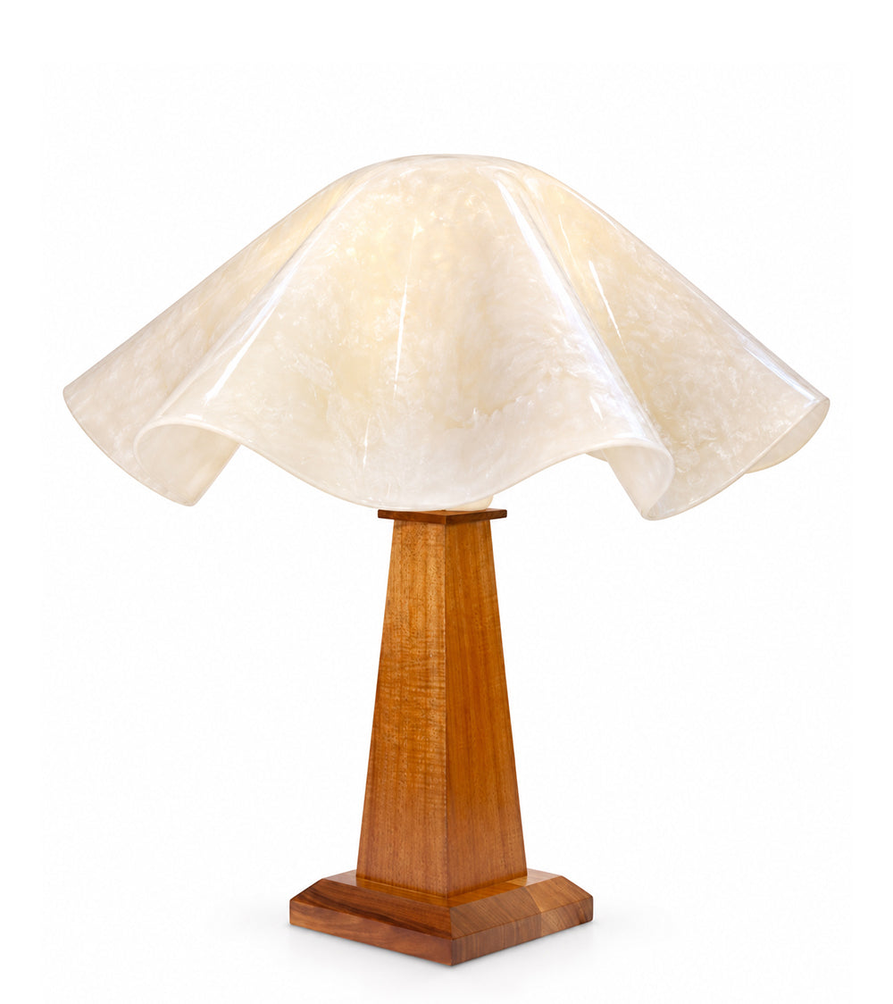 White Resin Lampshade for Desk Lamp by Julie Scheyer