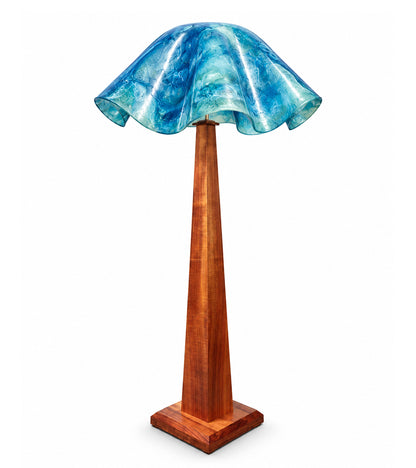 Blue Resin Lampshade for Floor Lamp by Julie Scheyer