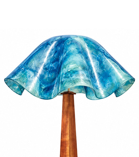 Blue Resin Lampshade for Floor Lamp by Julie Scheyer