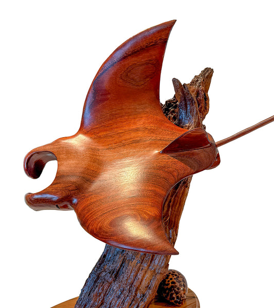 Koa Wood Sculpture "Wing n' Wing" by Craig Nichols