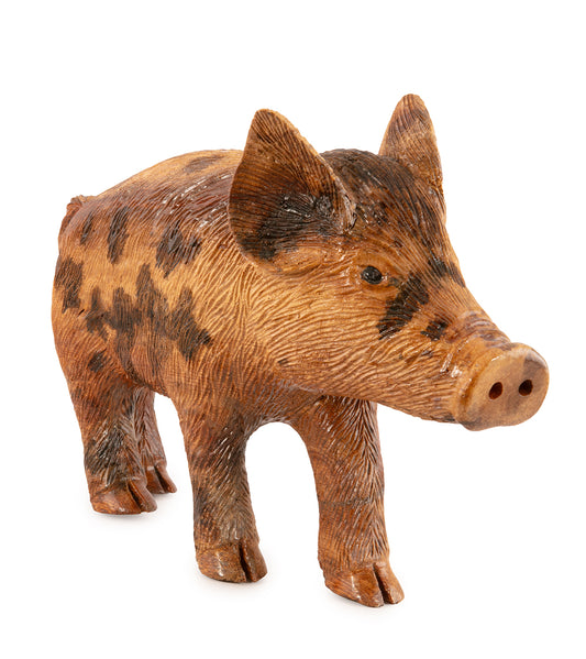 Koa Wood Sculpture "Spotted Pig" by Craig Nichols