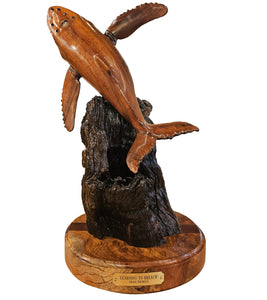 Koa Wood Sculpture "Learning to Breach" by Craig Nichols