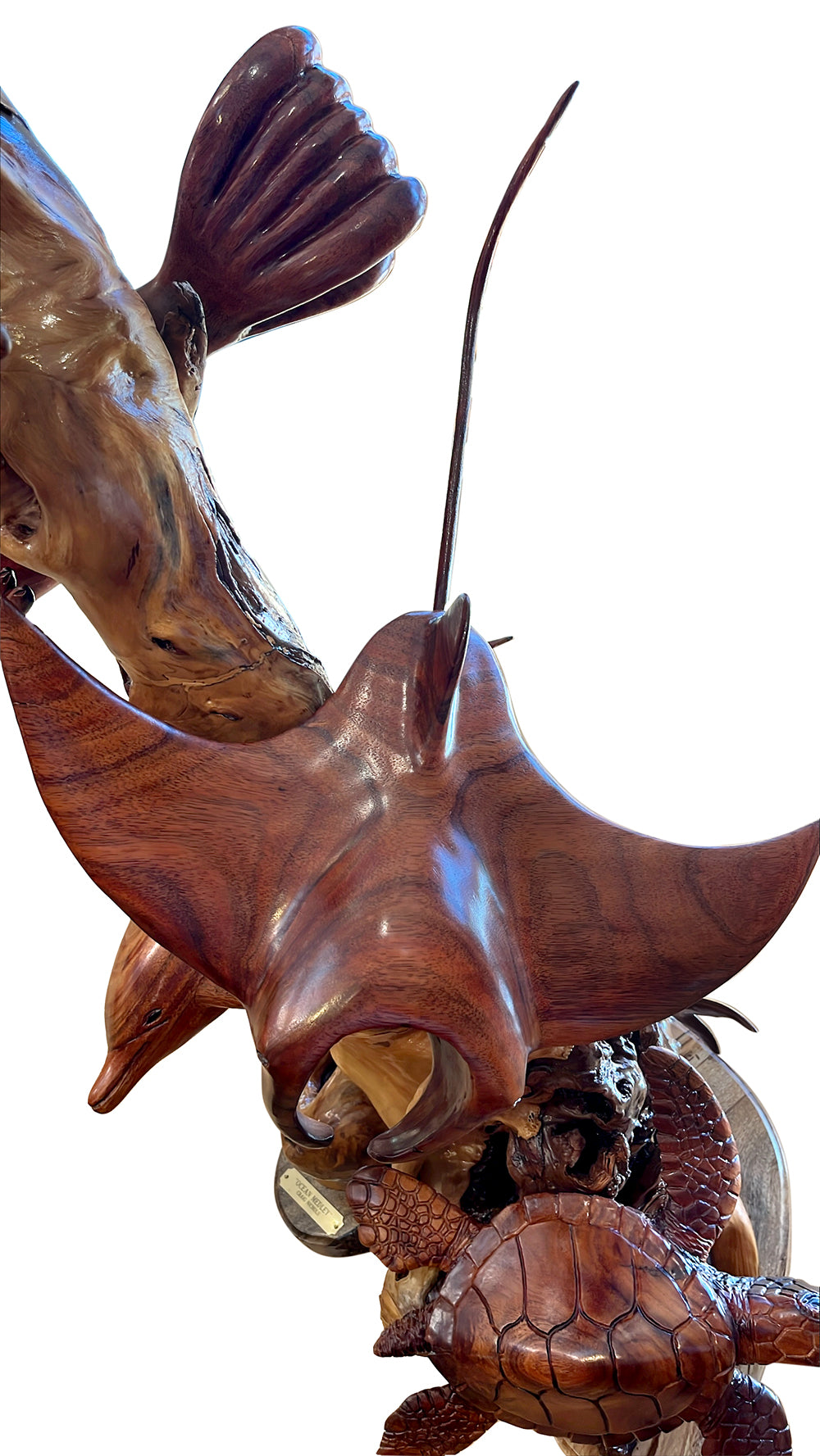 Escultura de madera de koa "Mezcla de océano" de Craig Nichols