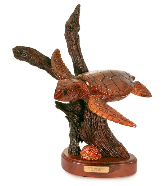 Koa Wood Sculpture "Reef Residents" by Craig Nichols