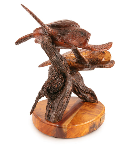 Escultura de madera de koa "Maravillas del arrecife" de Craig Nichols