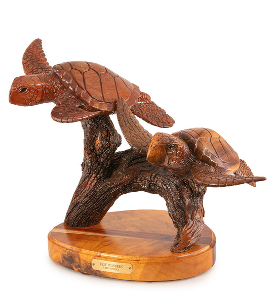 Koa Wood Sculpture "Reef Wonders" by Craig Nichols