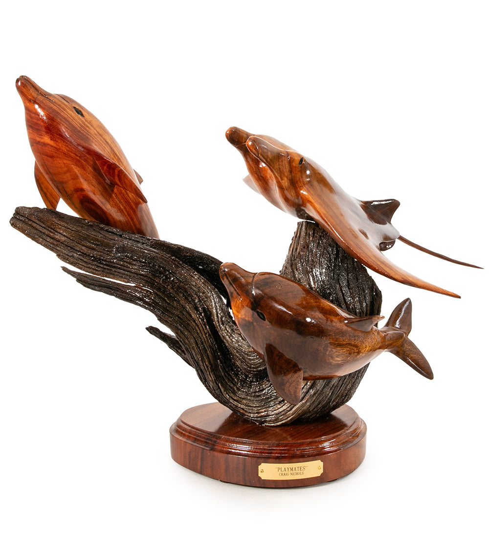 コアウッド彫刻「アイランド・カマアイナ」クレイグ・ニコルズ作