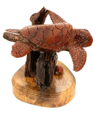 Koa Wood Sculpture "Keiki Honu" by Craig Nichols