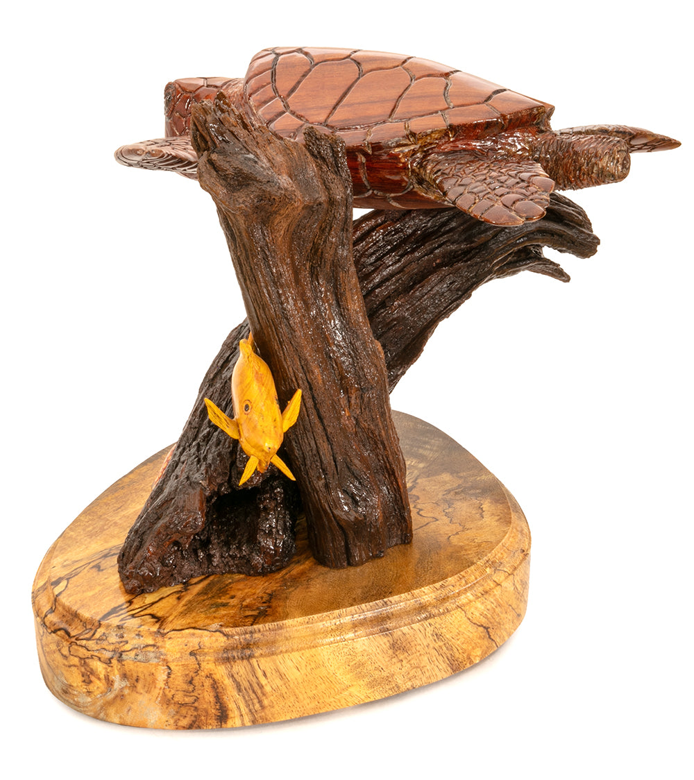 Koa Wood Sculpture "Keiki Honu" by Craig Nichols