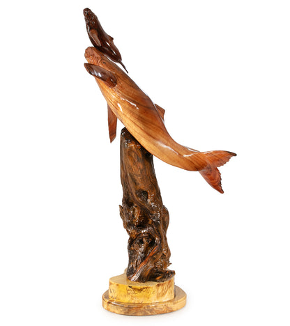 Escultura de madera de koa "Lazos familiares" de Craig Nichols