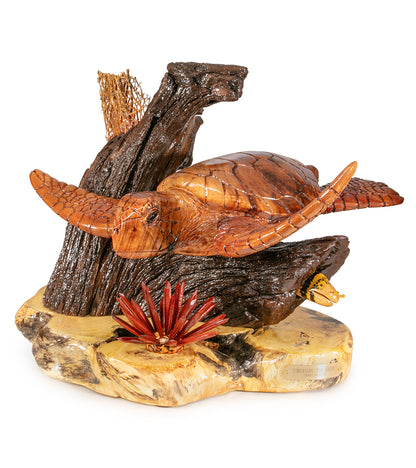Koa Wood Sculpture "Cruising the Reef" by Craig Nichols