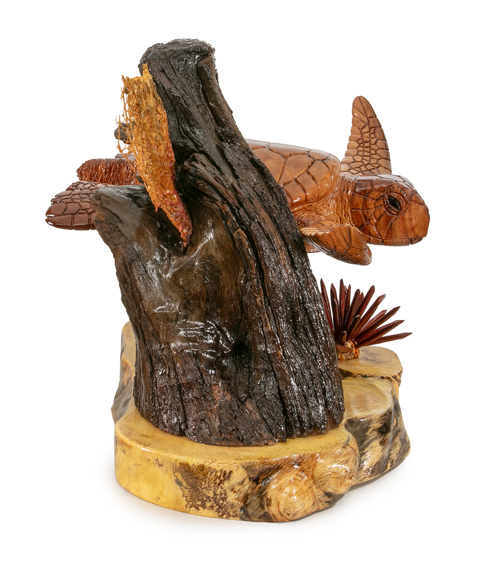 Koa Wood Sculpture "Cruising the Reef" by Craig Nichols
