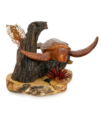 Koa Wood Sculpture "Cruising the Reef" by Craig Nichols