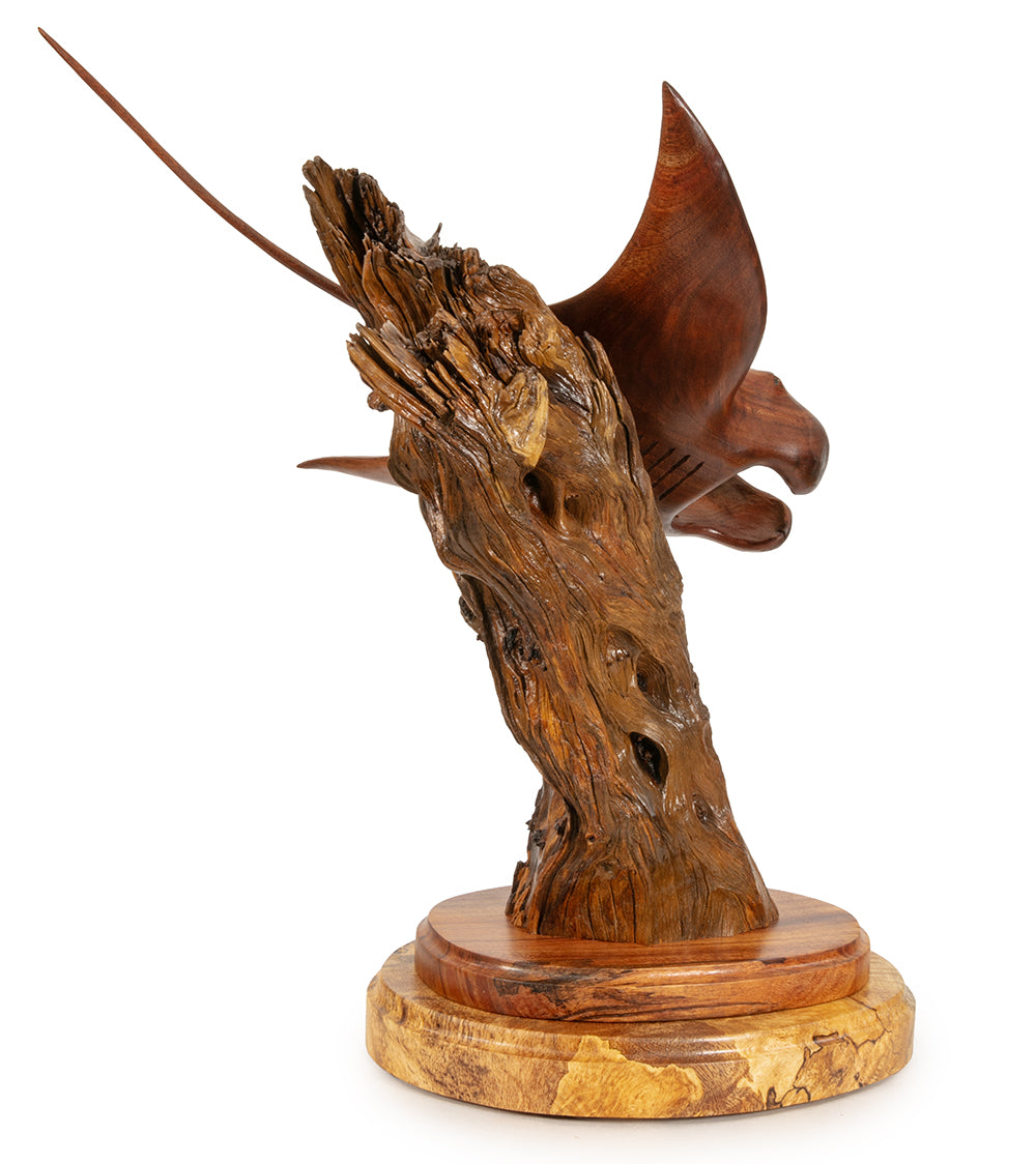 Koa Wood Sculpture "Pacific Manta Ray" by Craig Nichols
