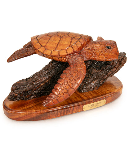Koa Wood Sculpture "Hawaian Honu" by Craig Nichols