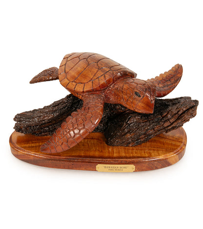Koa Wood Sculpture "Hawaian Honu" by Craig Nichols