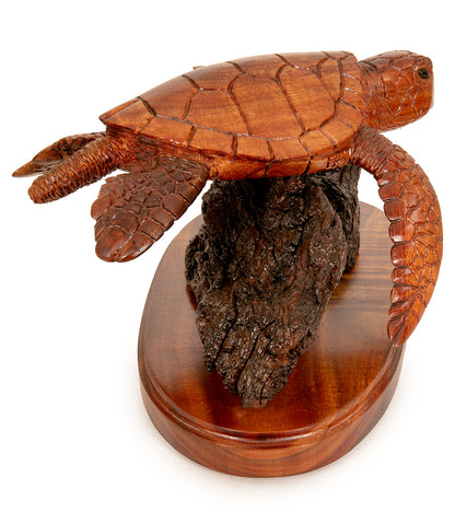 Koa Wood Sculpture "Hawaian Honu" by Craig Nichols