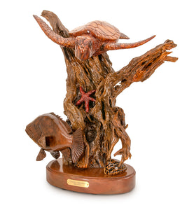 Koa Wood Sculpture "Coastal Companions" by Craig Nichols