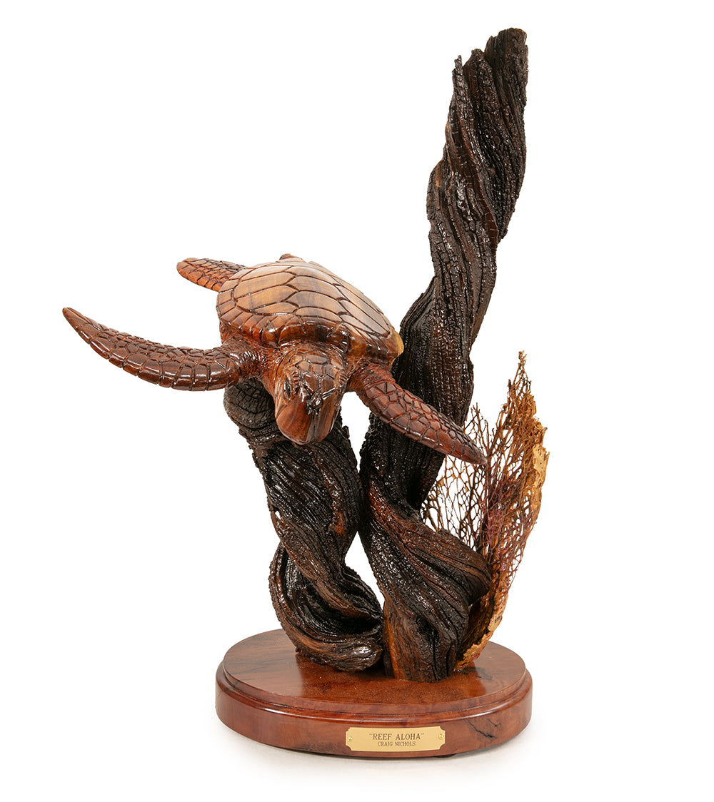 クレイグ・ニコルズ作 コア材彫刻「リーフ・アロハ」