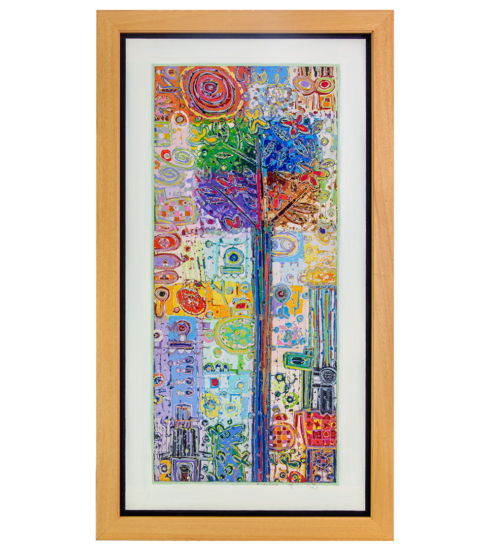 Pintura xilográfica original "Aloha Hope" de Seung Lee (enmarcada)