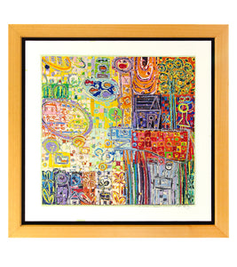 Original Woodblock Painting "Aloha Good Night" by Seung Lee (Framed)