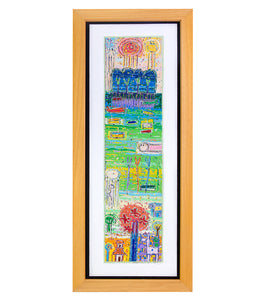 Original Woodblock Painting "Star Home" by Seung Lee (Framed)
