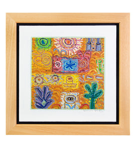 Original Woodblock Painting "Good Luck" by Seung Lee