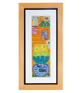 Original Woodblock Painting "Happy" by Seung Lee