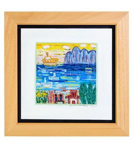 Original Woodblock Painting "Good Wave II" by Seung Lee
