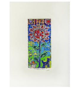 Original Woodblock Painting "Happy" by Seung Lee