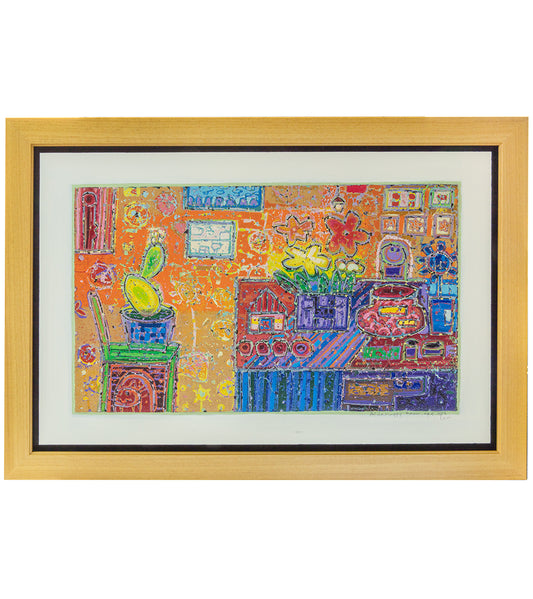 Pintura original en xilografía "Aloha Happy" de Seung Lee