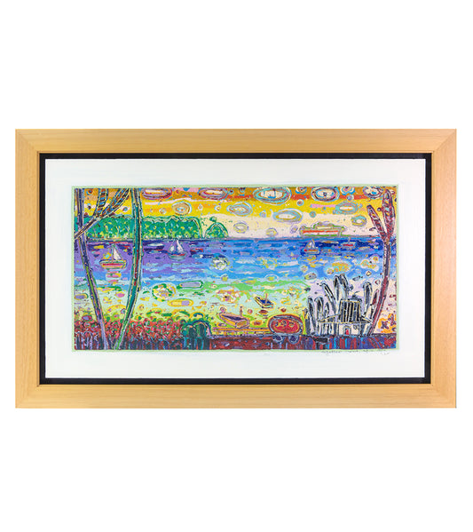 Pintura original en xilografía "Juntos" de Seung Lee