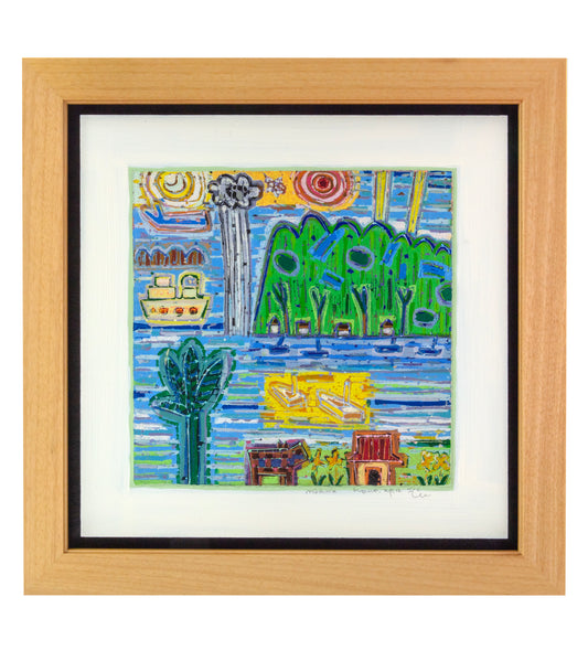 Pintura original en xilografía "Moana Home" de Seung Lee