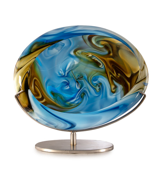 Escultura de vidrio ondulada "Kalapana Kai Sidewave" (ancho: 353 cm) 