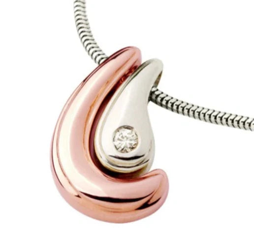 Rose and White 14K Gold "Hawaii Love" Pendant with Diamond