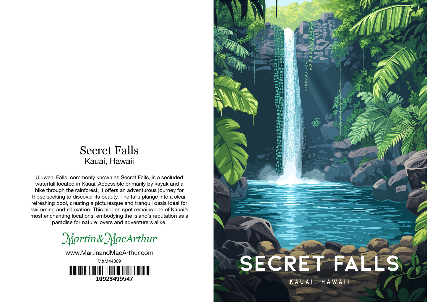 Greeting Card "Secret Falls, Kauai" Hawaii Travel Art