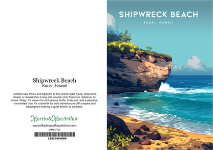 Greeting Card "Shipwreck Beach, Kauai" Hawaii Travel Art