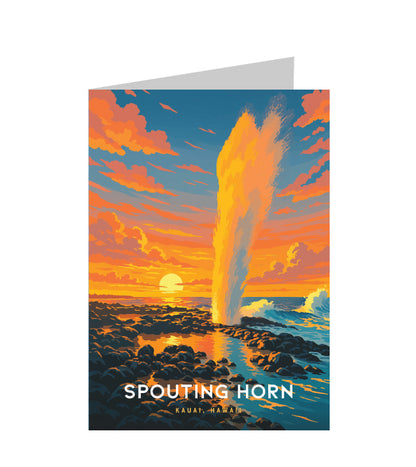 Greeting Card "Spouting Horn, Kauai" Hawaii Travel Art