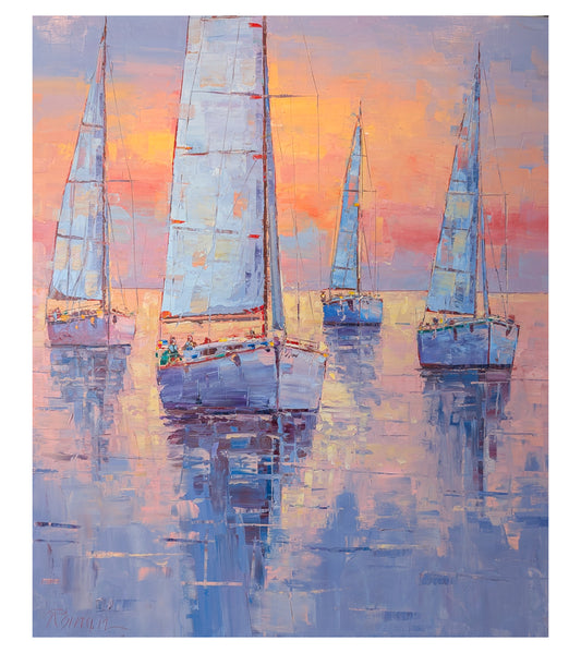 Sunset Sailing Maui by Roman Czerwinski