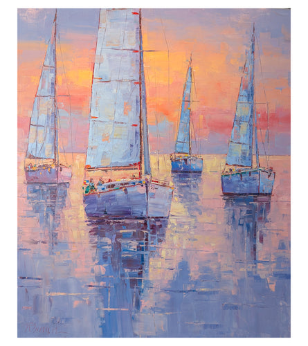 Sunset Sailing Maui by Roman Czerwinski