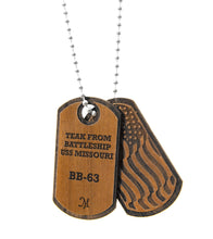 USSM Solid Teak Dog Tag Pendants