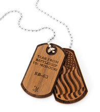 USSM Solid Teak Dog Tag Pendants