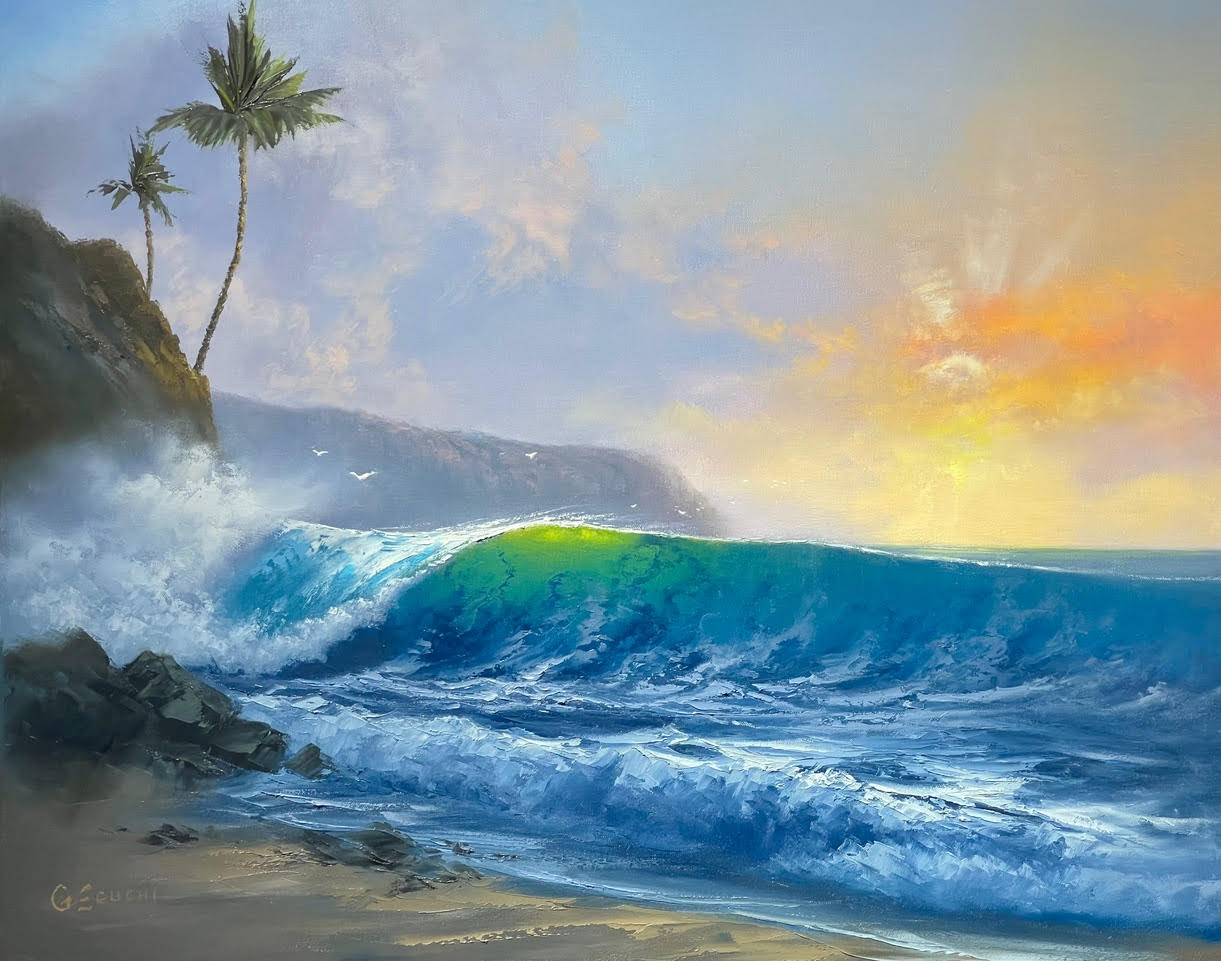 Pintura original: La cresta de las aguas azules de George Eguchi