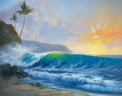 Pintura original: La cresta de las aguas azules de George Eguchi