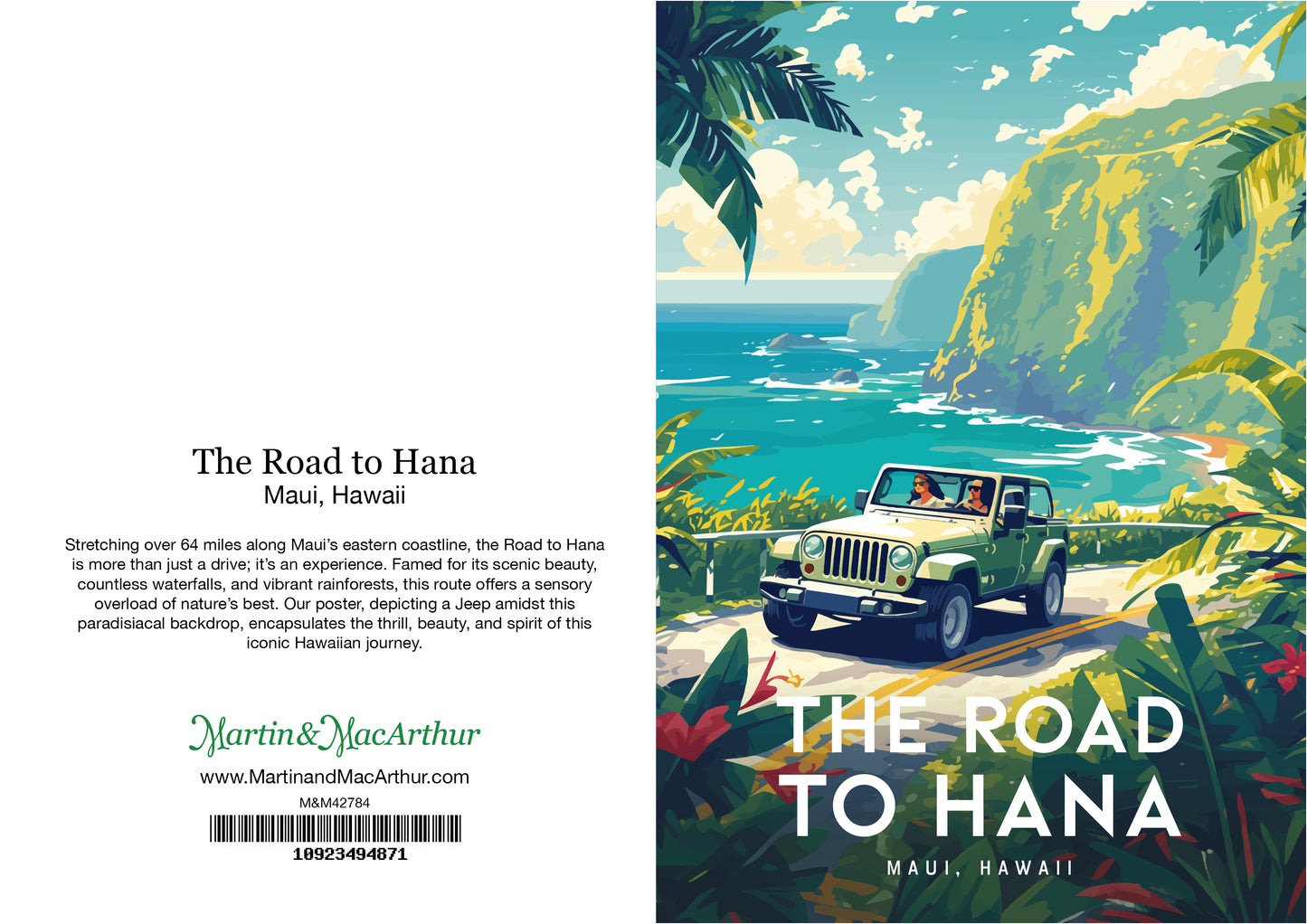 Greeting Card "The Road to Hana, Maui" Hawaii Travel Art