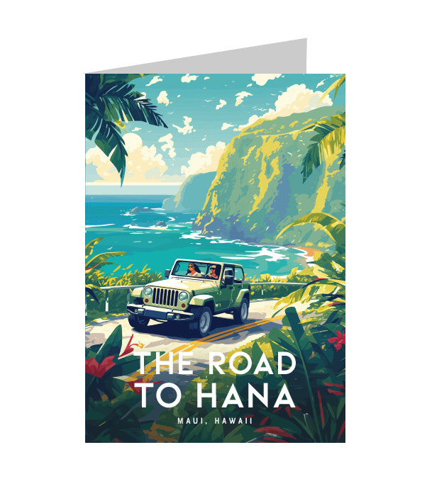 Greeting Card "The Road to Hana, Maui" Hawaii Travel Art