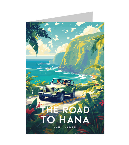 Greeting Card "The Road to Hana, Maui" Hawaii Travel Art