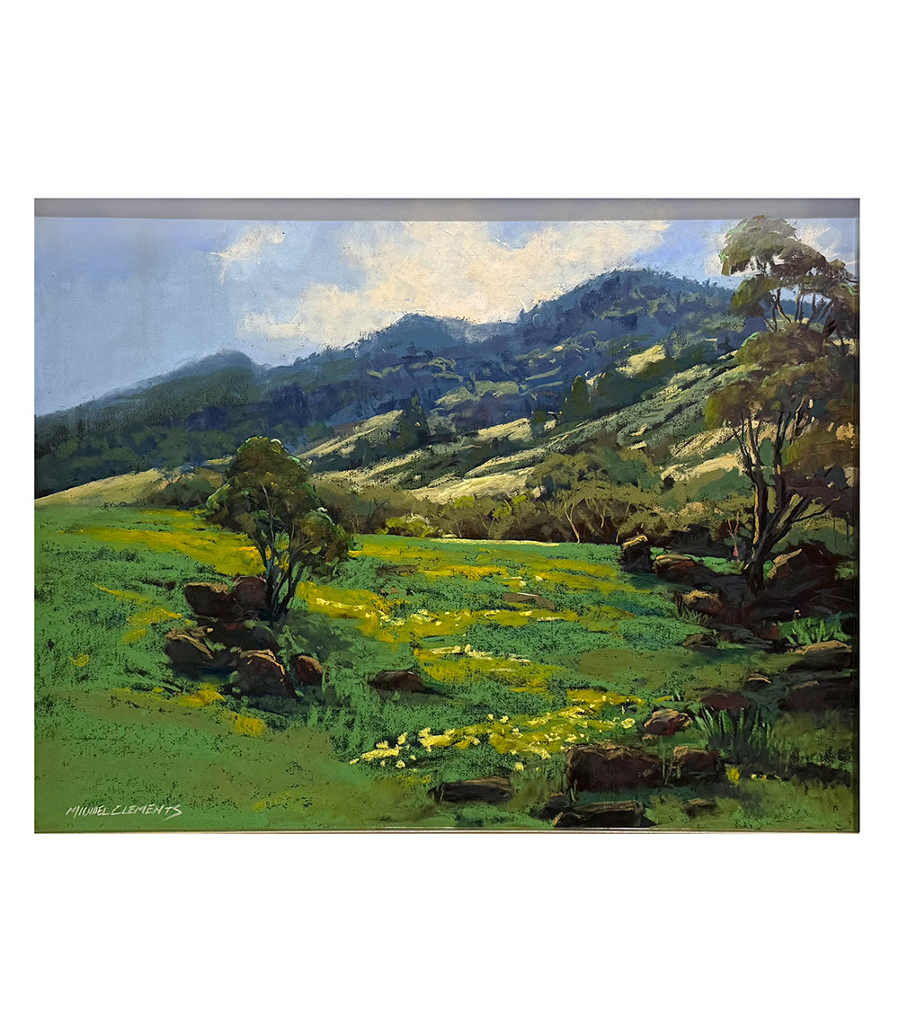 Original Pastel Painting "Thompson Ranch" by Michael Clements 18 x 14
